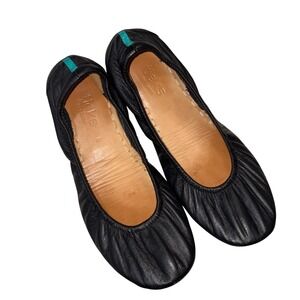 Tieks by Gavrieli Matte Black Leather Ballet‎ Flats Signature Teal Sole Womens 8